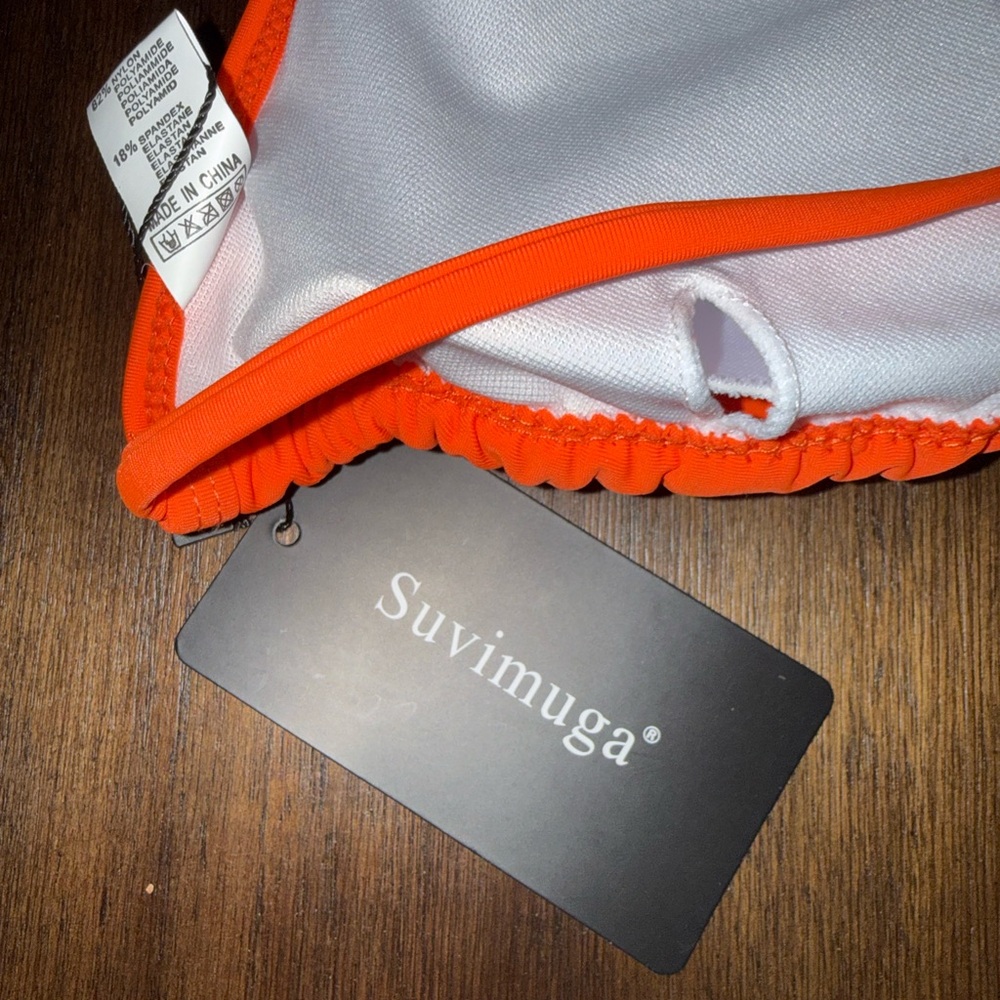 Suvimuga - Bright Orange Triangle Bikini Set - Size Small - Picture 4 of 4